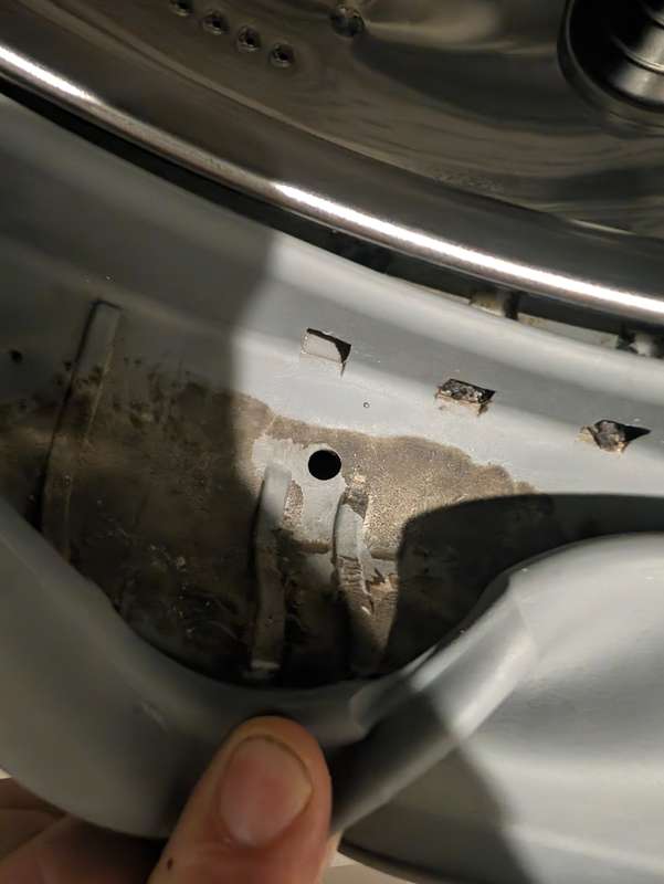 Mold and debris trapped under front-load washer door gasket - DFW