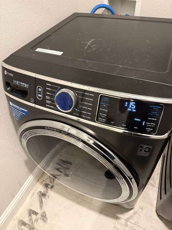 GE Profile front-load washer repaired by Done Right Appliance Repair near Fort Worth, TX